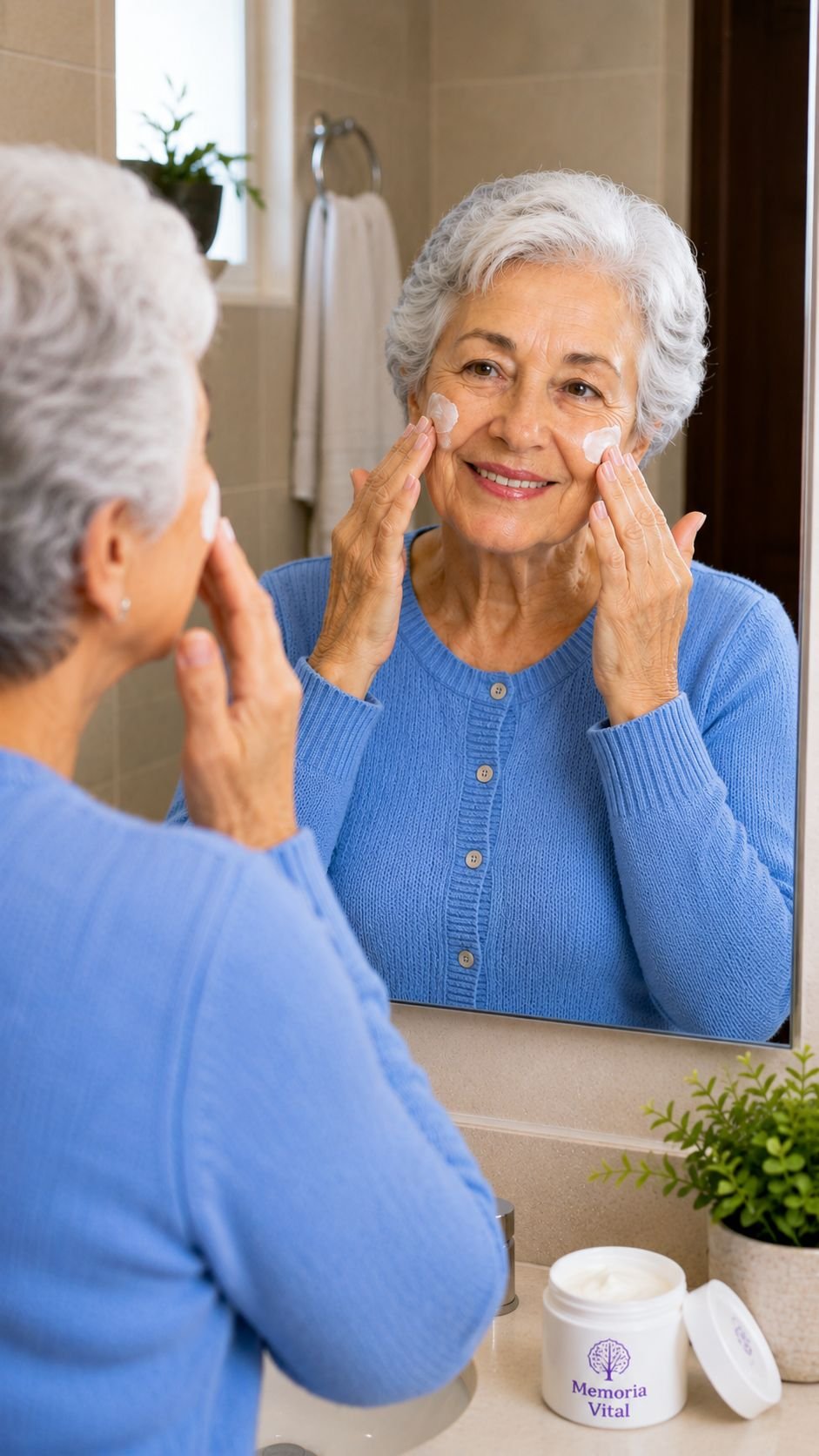 Aplicación de crema facial