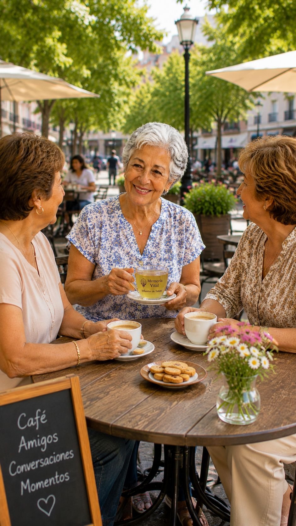 Compartiendo un café con amigas